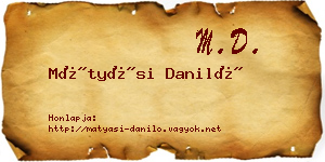 Mátyási Daniló névjegykártya